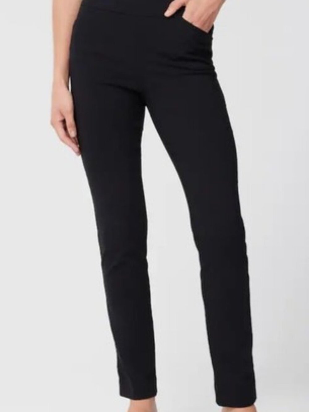 CHICO'S JOSIE SLIM PERFECT STRETCH PULL ON PANTS REGULAR CLASIC RISE BLACK
